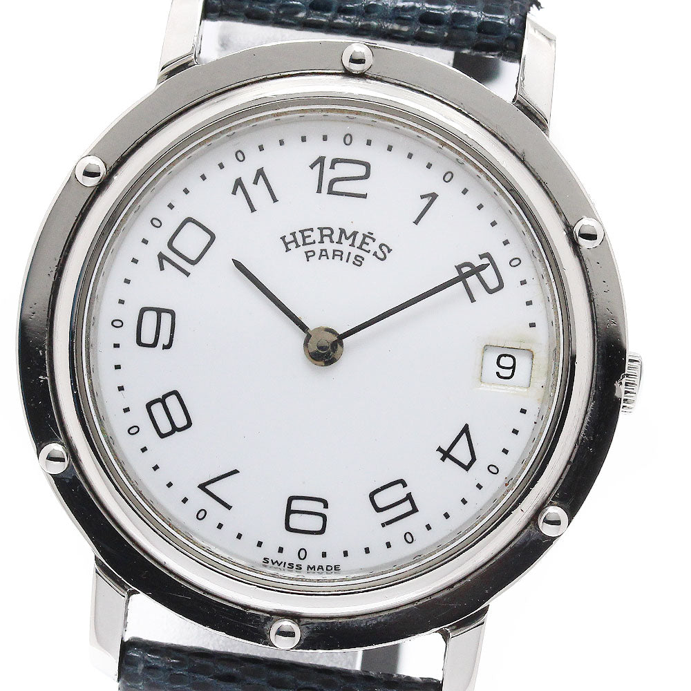 HERMES Clipper Date white Dial Quartz Men's Watch_946902