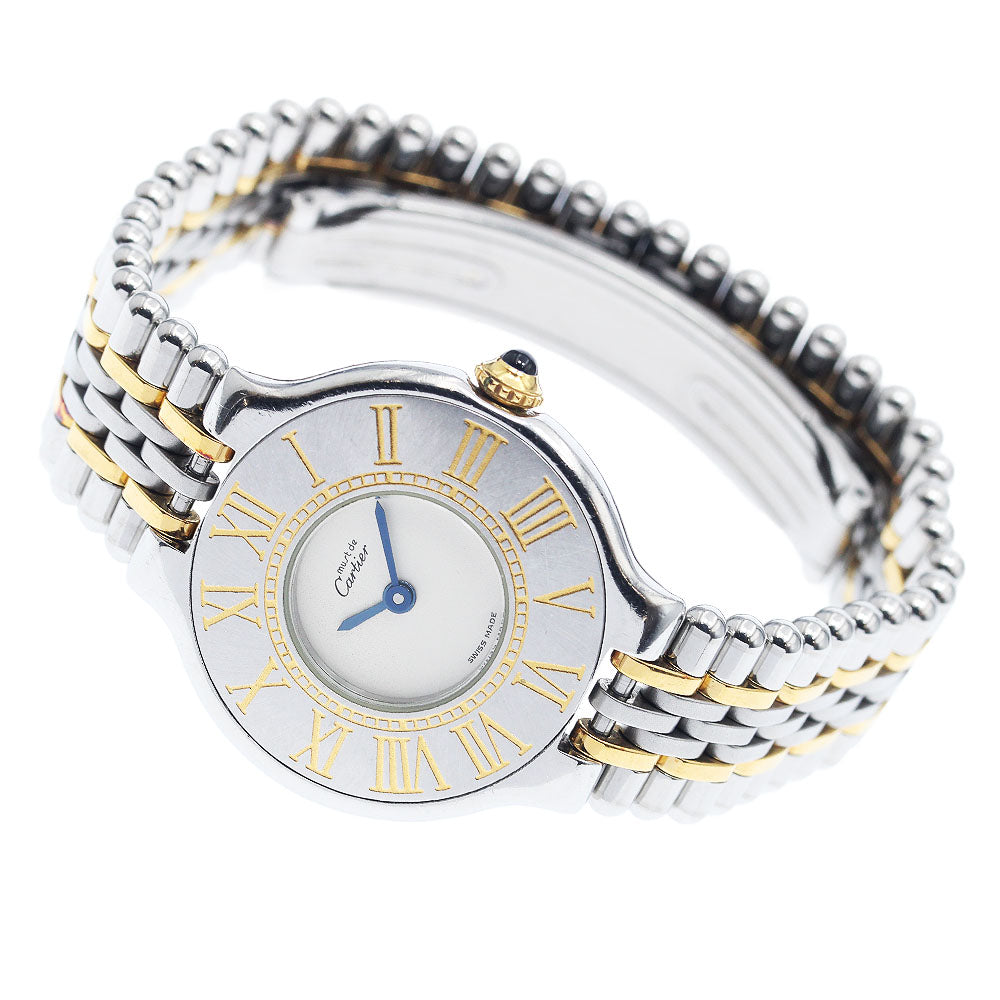 CARTIER Must21 W10051F4 Silver Dial Quartz Ladies Watch_946910