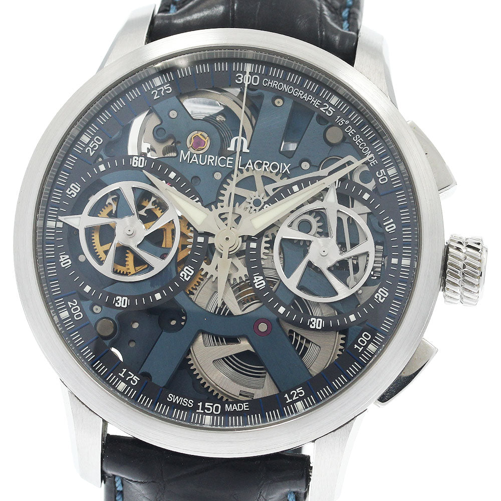 MAURICE LACROIX Masterpiece Le Chronograph MP7128-SS001-400 Small seconds skeleton Dial Hand Winding Men's Watch_946912