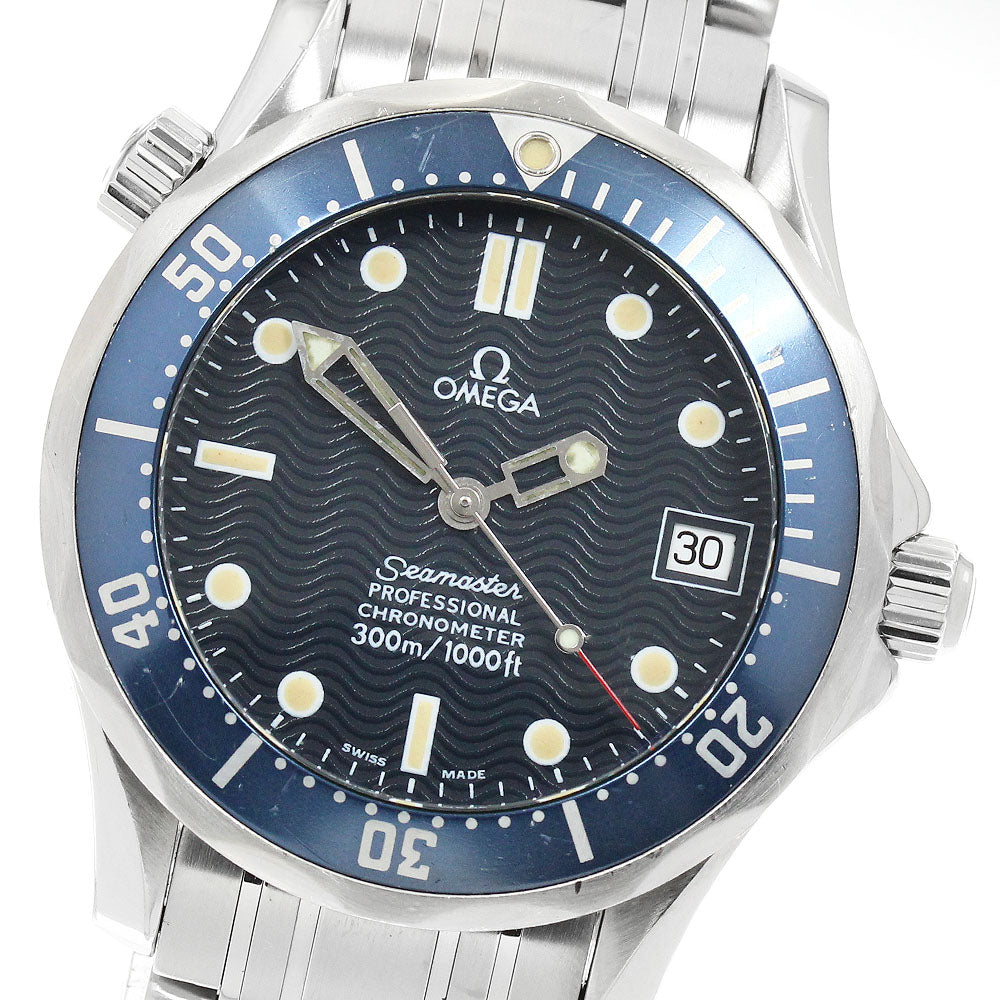 OMEGA Seamaster300 2551.80 Date Navy Dial Automatic Boy's Watch_946922