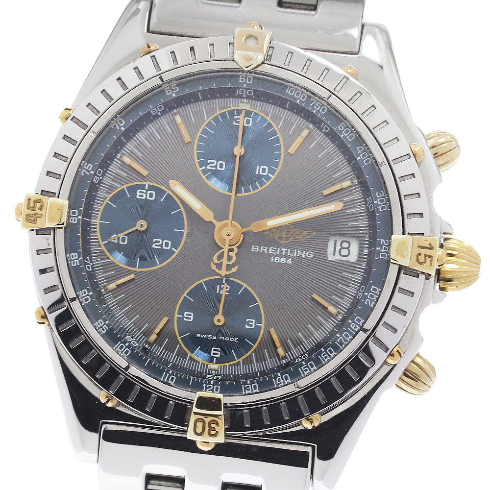 BREITLING Chronomat B13048 Date Gray Blue Dial Automatic Men's Watch_946951