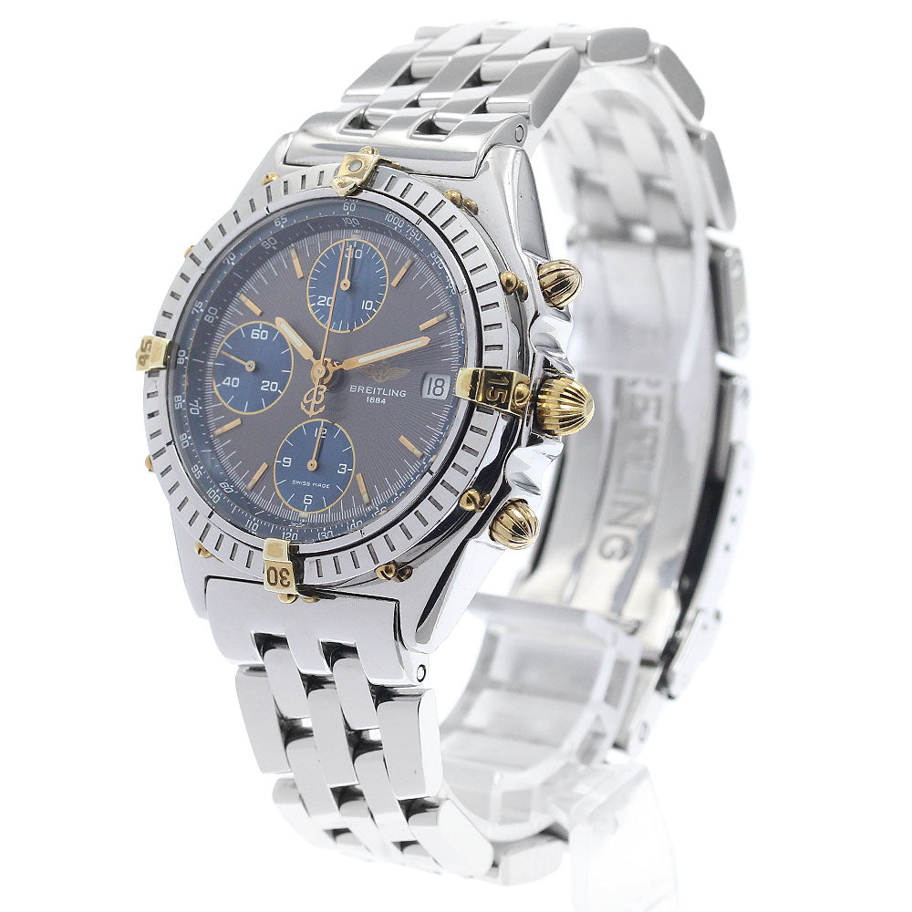 BREITLING Chronomat B13048 Date Gray Blue Dial Automatic Men's Watch_946951