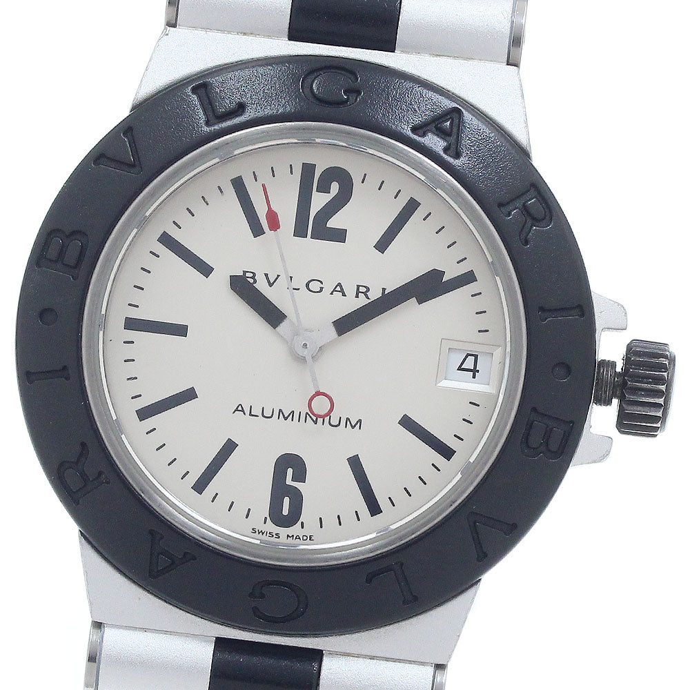 BVLGARI aluminum AL32TA Date Silver Dial Quartz Boy's Watch_946988