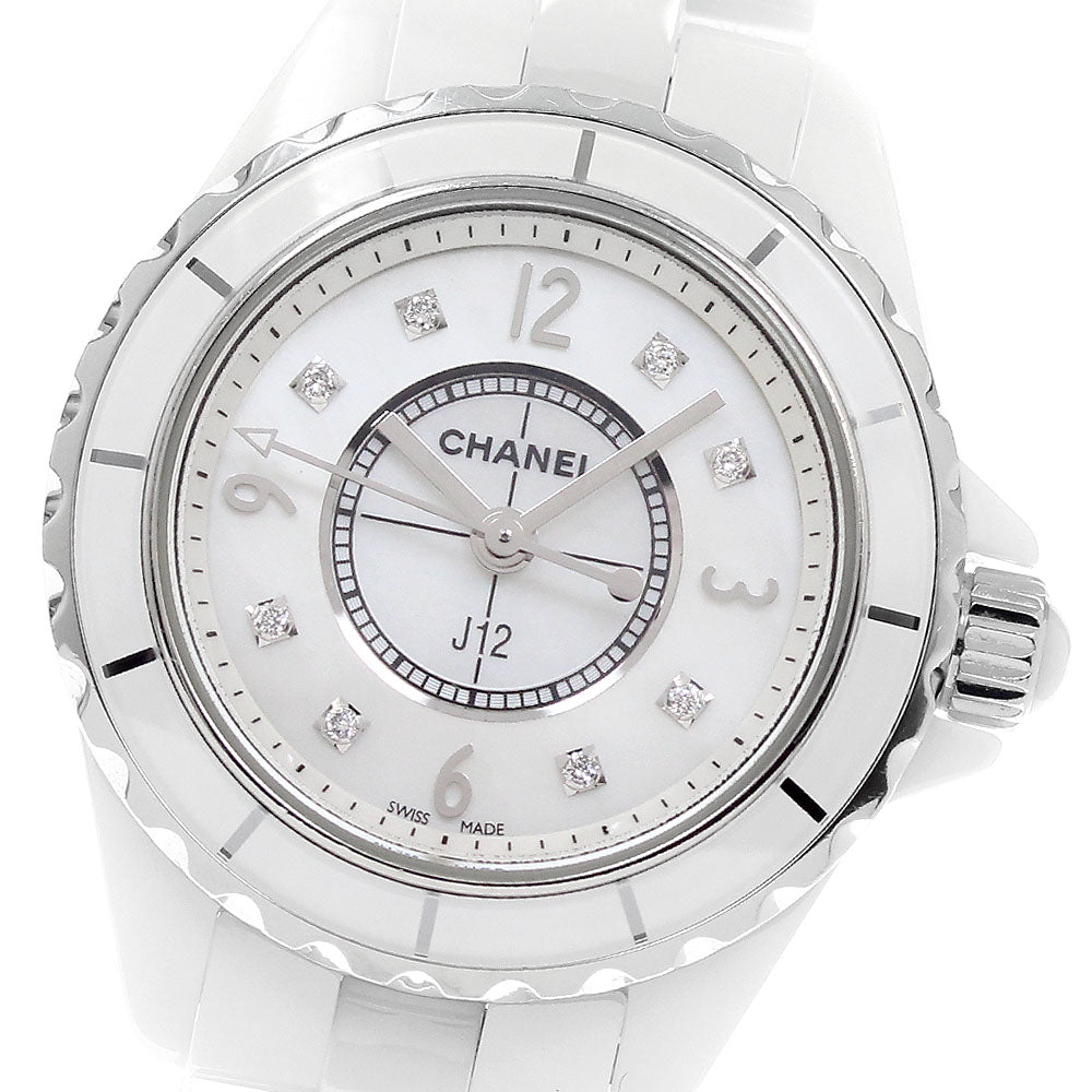 CHANEL J12 H2570 White ceramic 8P diamond White shell Dial Quartz Ladies Watch_946992