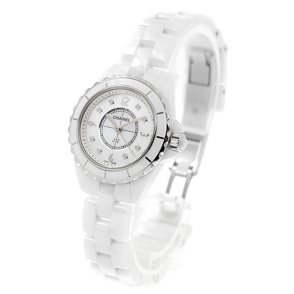 CHANEL J12 H2570 White ceramic 8P diamond White shell Dial Quartz Ladies Watch_946992