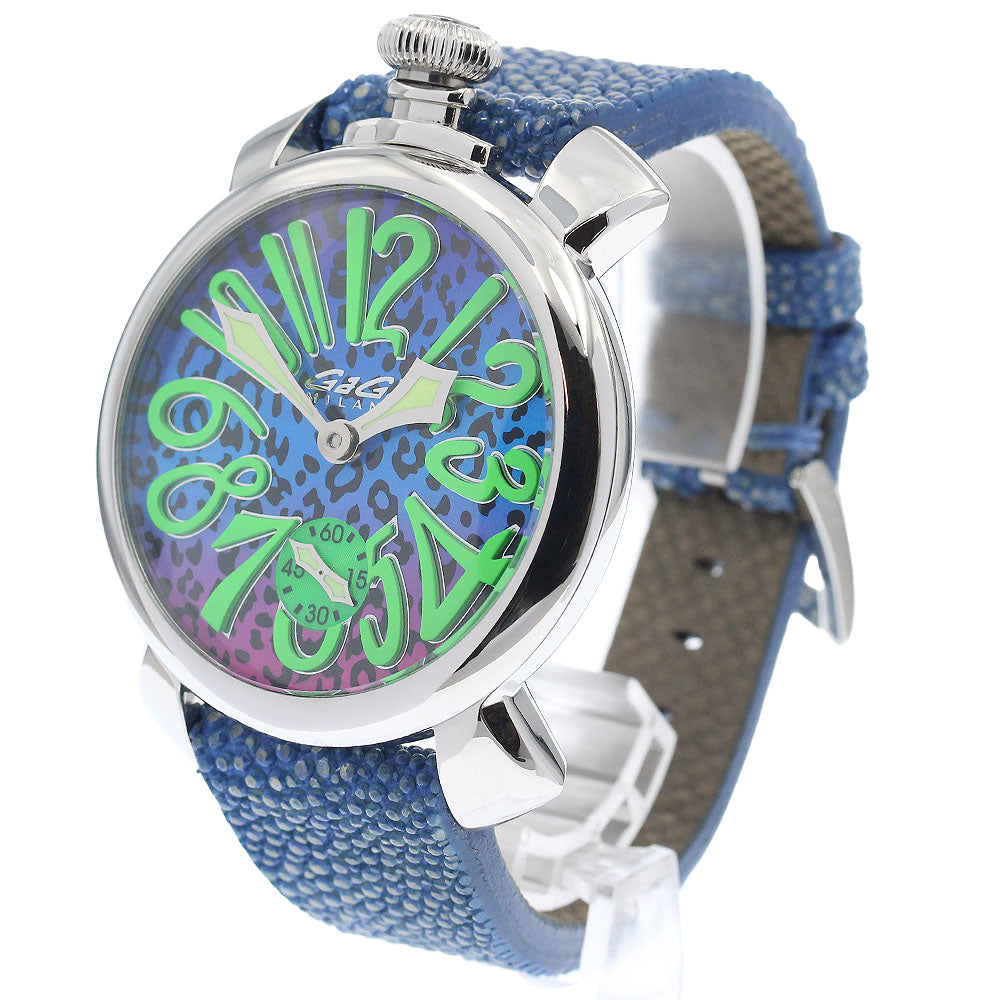 GaGa MILANO Manuale48 5010.ART.03S Limited to 300 Blue / pink Dial Hand Winding Men's Watch_947010