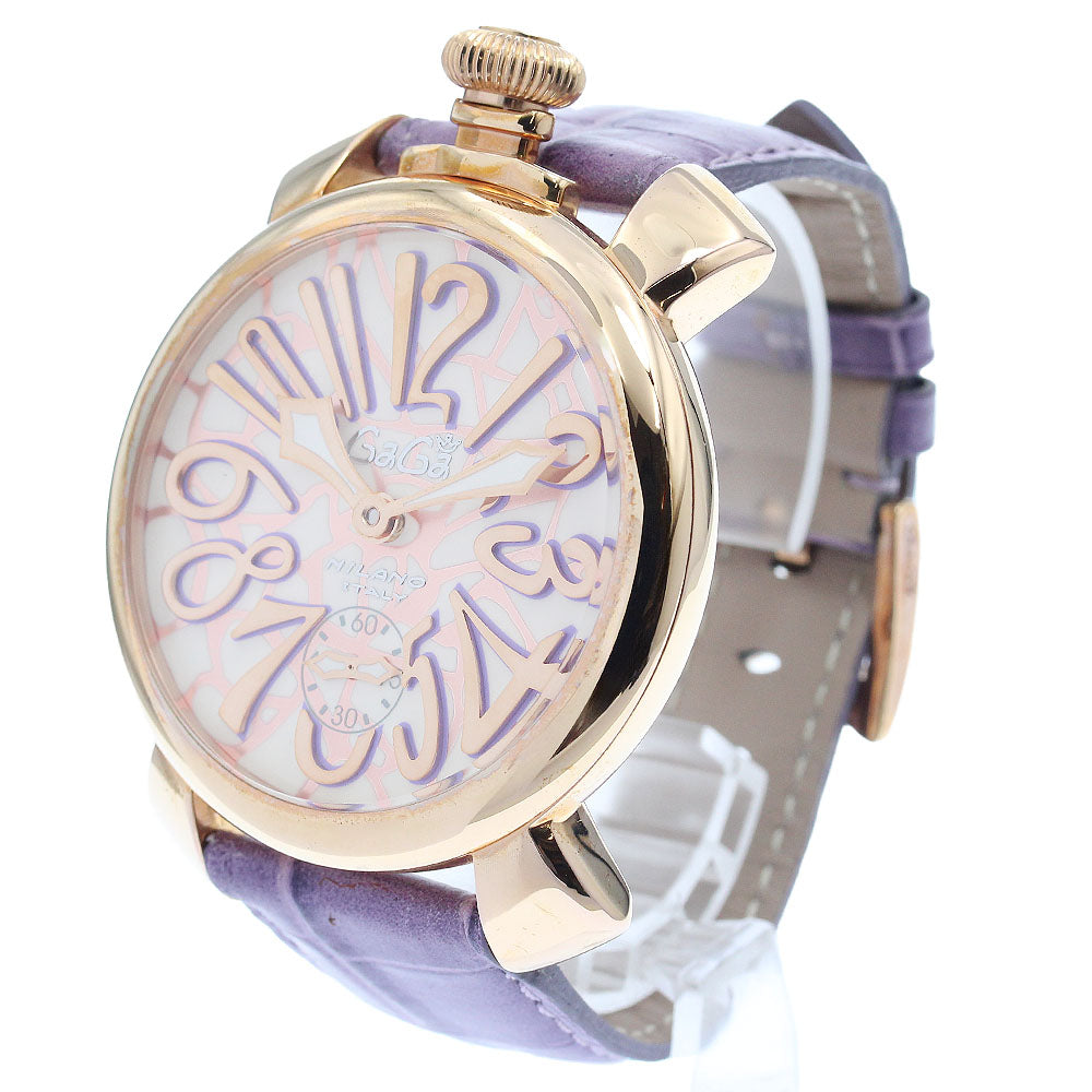 GaGa MILANO Manuale48MM Mosaic 5011MOSAICO01S Small seconds White / pink Dial Hand Winding Men's Watch_947012