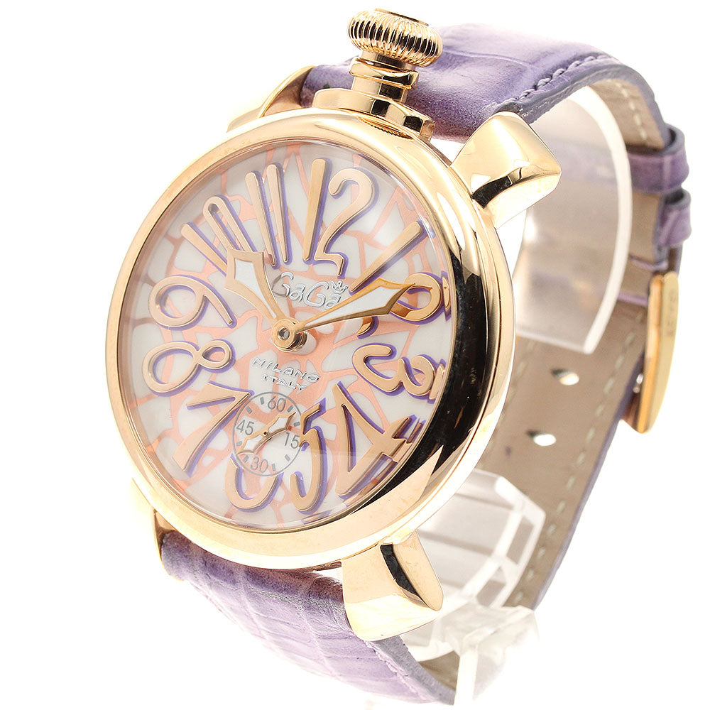 GaGa MILANO Manuale48MM Mosaic 5011MOSAICO01S Small seconds White / pink Dial Hand Winding Men's Watch_947013