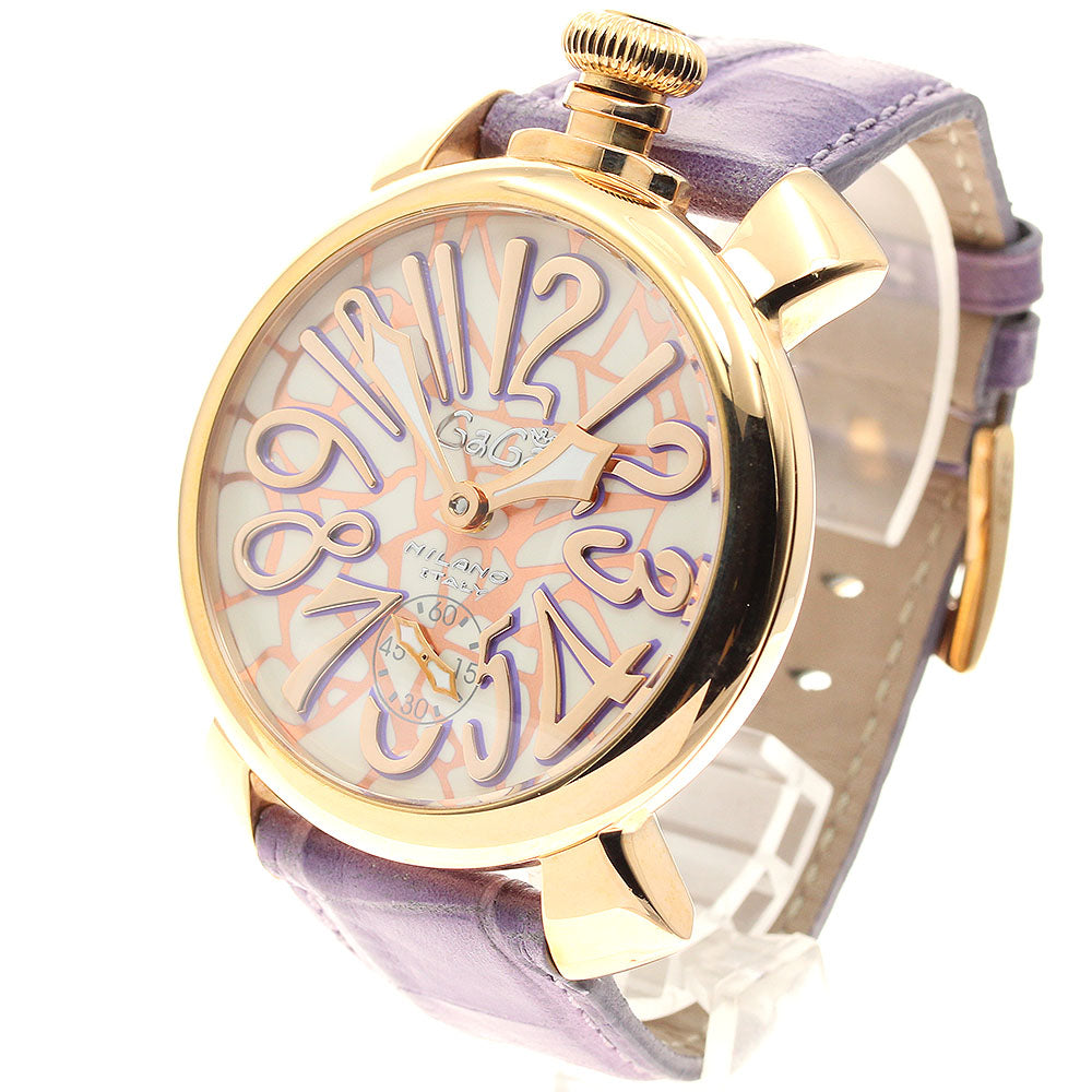 GaGa MILANO Manuale48MM Mosaic 5011MOSAICO01S Small seconds White / pink Dial Hand Winding Men's Watch_947014