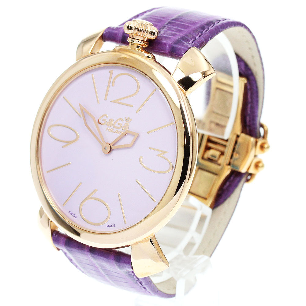 GaGa MILANO Manuale Thin 46MM 5091.02 purple Dial Quartz Men's Watch_947016