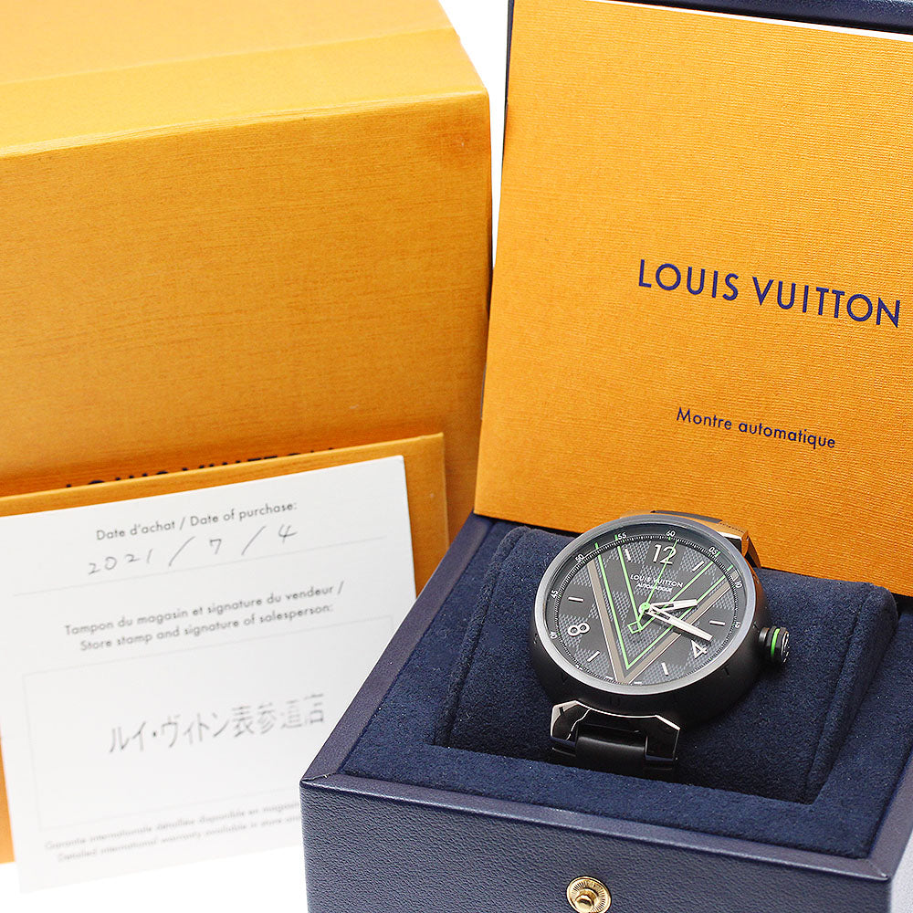 LOUIS VUITTON Tambour QA131 black Dial Automatic Men's Watch_947099
