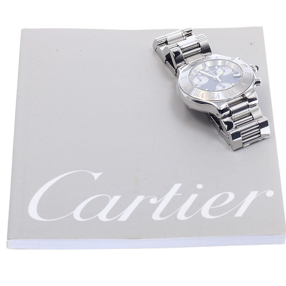 CARTIER CHRONOSCAPH W10125U2 Date Black / Silver Dial Quartz Men's Watch_947201