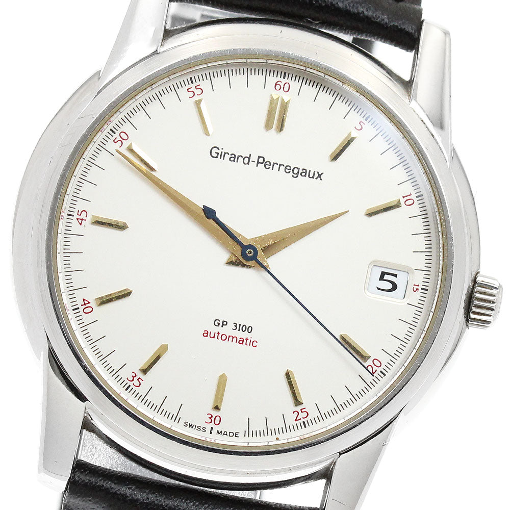 GIRARD PERREGAUX Gold Plated3100 9043 Date Silver Dial Automatic Men's_947228