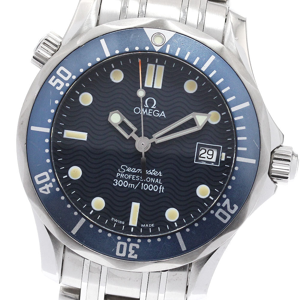 OMEGA Seamaster300 2561.80 Date Navy Dial Quartz Boy's Watch_947230
