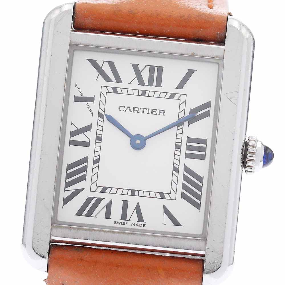 CARTIER Tank solo SM WSTA0030 Silver Dial Quartz Ladies Watch_947237
