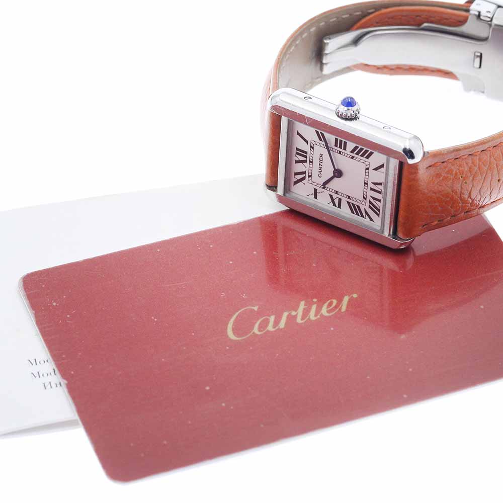 CARTIER Tank solo SM WSTA0030 Silver Dial Quartz Ladies Watch_947237