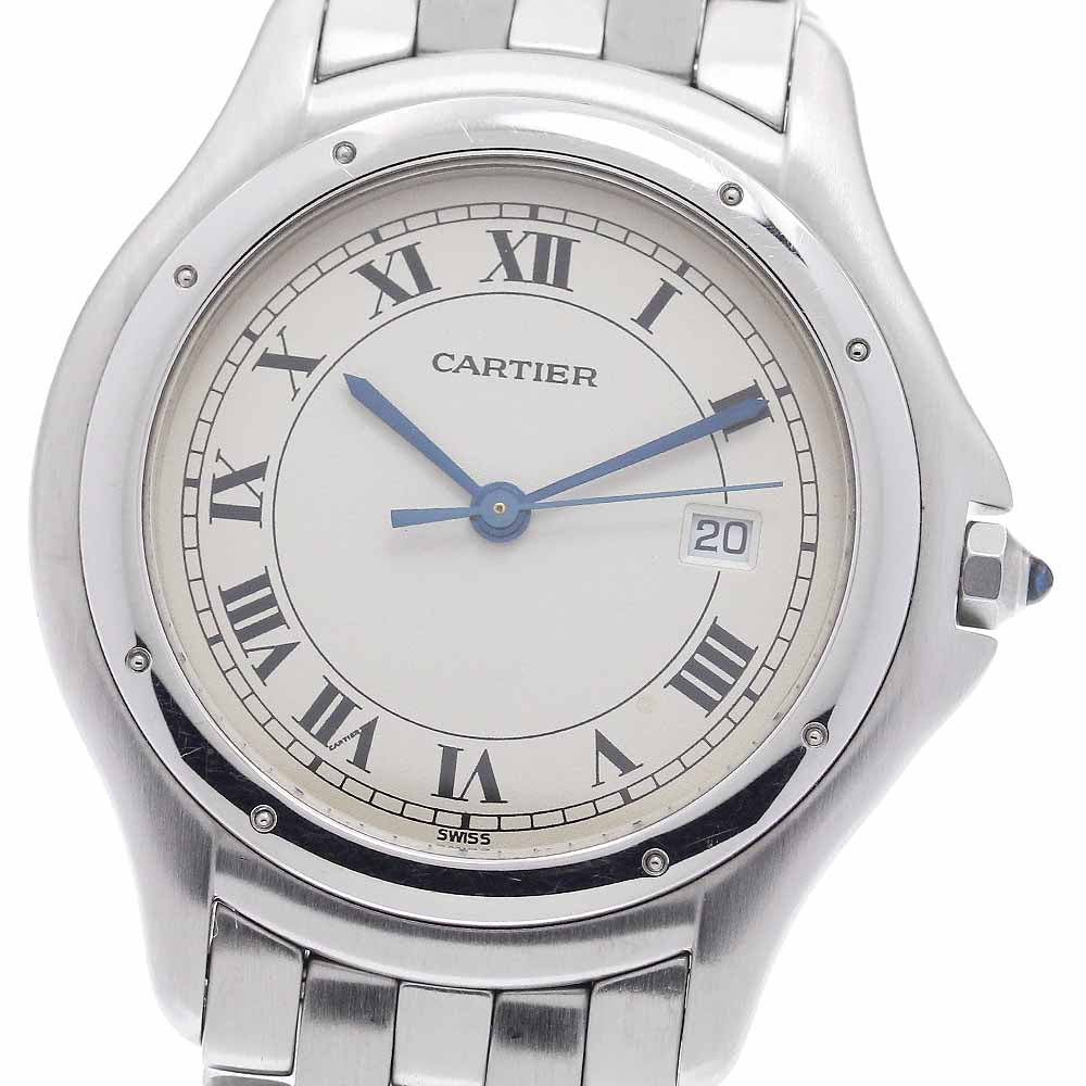 CARTIER PANTHERE Cougar LM Date Beige Dial Quartz Men's Watch_947247