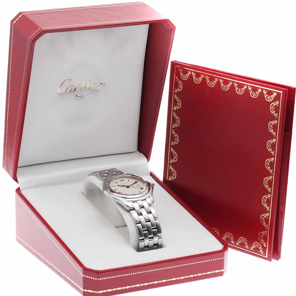 CARTIER PANTHERE Cougar LM Date Beige Dial Quartz Men's Watch_947247