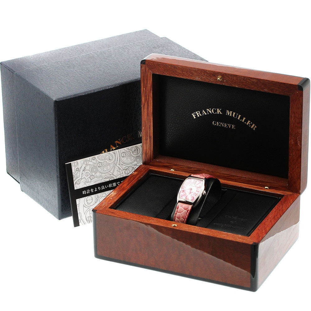 FRANCK MULLER Tonneau Curvex Camouflage 1750S6 White / pink Dial Hand Winding Ladies Watch_947264