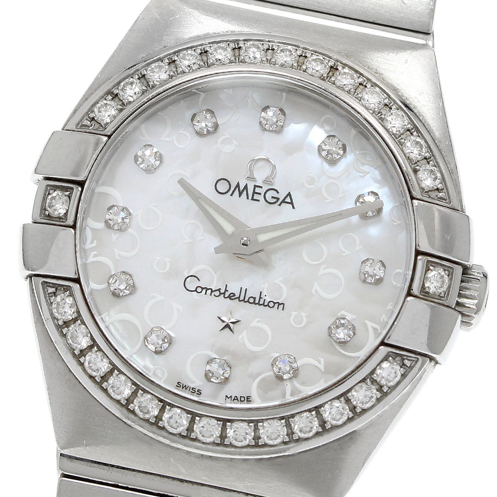OMEGA Constellation Blush 123.15.24.60.55.005 Diamond Bezel White shell Dial Quartz Ladies Watch_947280
