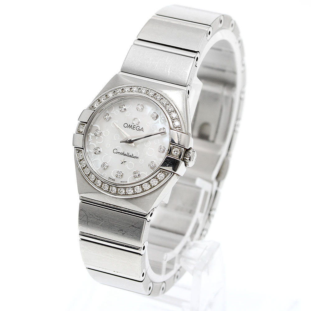 OMEGA Constellation Blush 123.15.24.60.55.005 Diamond Bezel White shell Dial Quartz Ladies Watch_947280