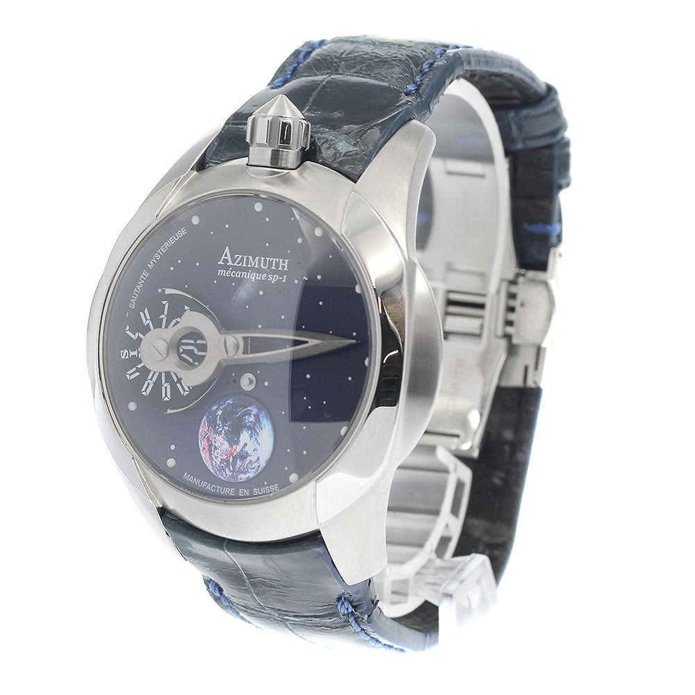 AZIMUTH Spaceship SP-1S-BS-SS Jumping hour Navy Dial Hand Winding Men's Watch_947313
