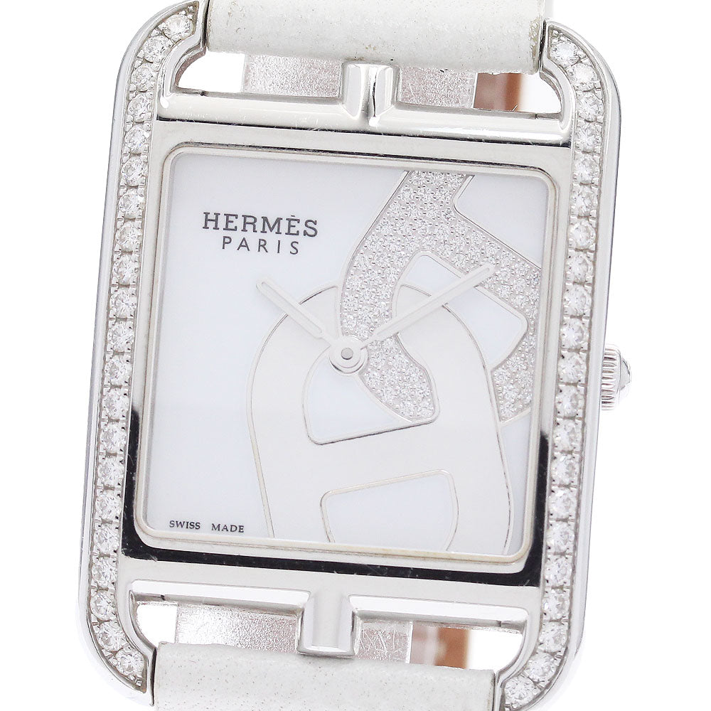 HERMES Cape Cod CC3.730 Chaine d'Ancre Joyeux Diamond Bezel White / shell Dial Quartz Ladies Watch_947377