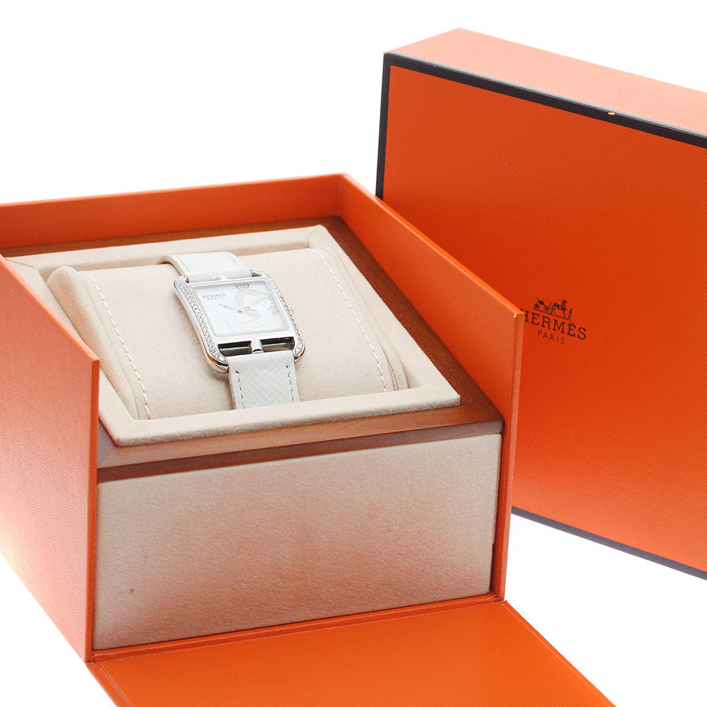 HERMES Cape Cod CC3.730 Chaine d'Ancre Joyeux Diamond Bezel White / shell Dial Quartz Ladies Watch_947377