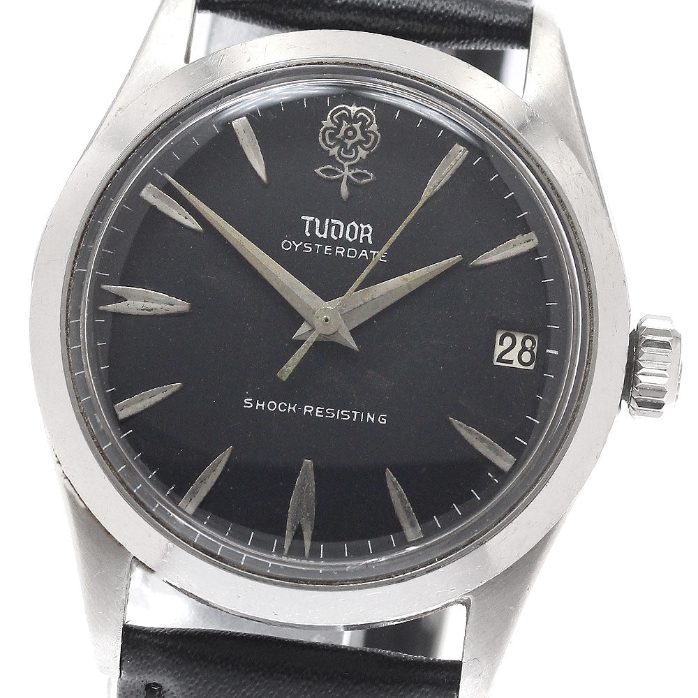 TUDOR Oyster Date 7974 Decabara black Dial Hand Winding Men's Watch_947415