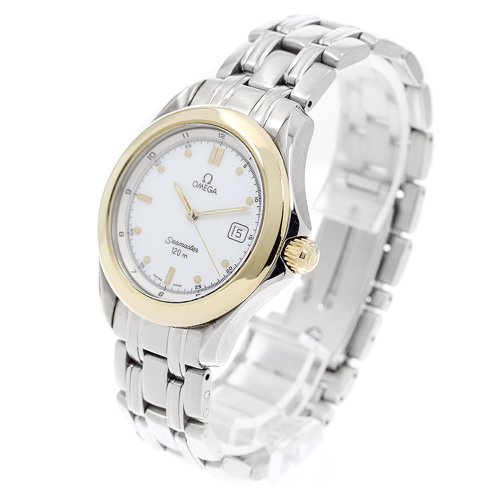 OMEGA Seamaster120 2311.20 YG bezel date white Dial Quartz Men's Watch_947419