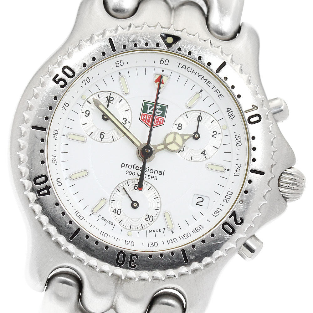TAG HEUER S/el Chrono CG1112-1 Date white Dial Quartz Men's Watch_947429