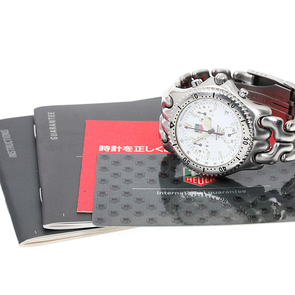 TAG HEUER S/el Chrono CG1112-1 Date white Dial Quartz Men's Watch_947429