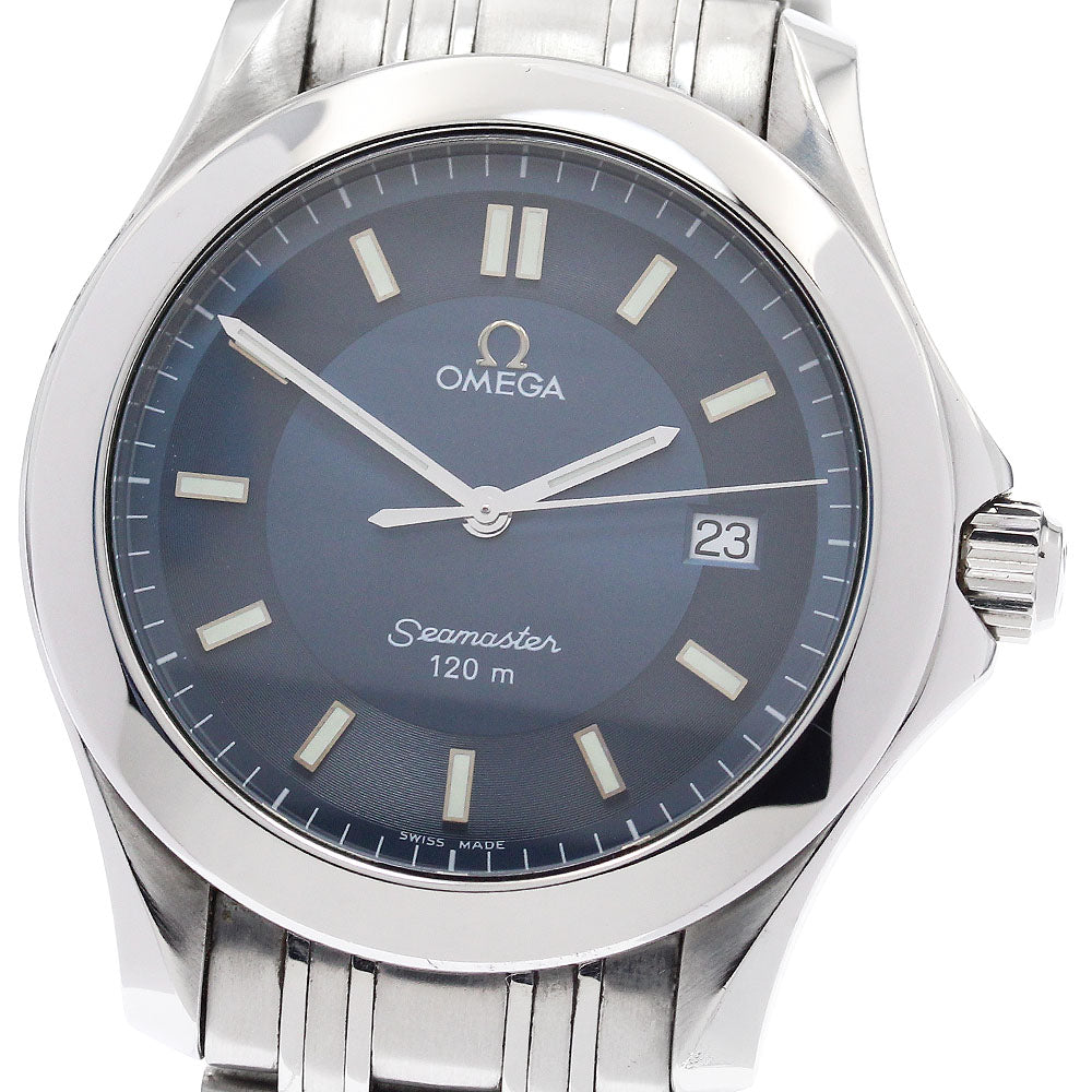 OMEGA Seamaster120 2511.82 Date Navy Dial Quartz Men's Watch_947465