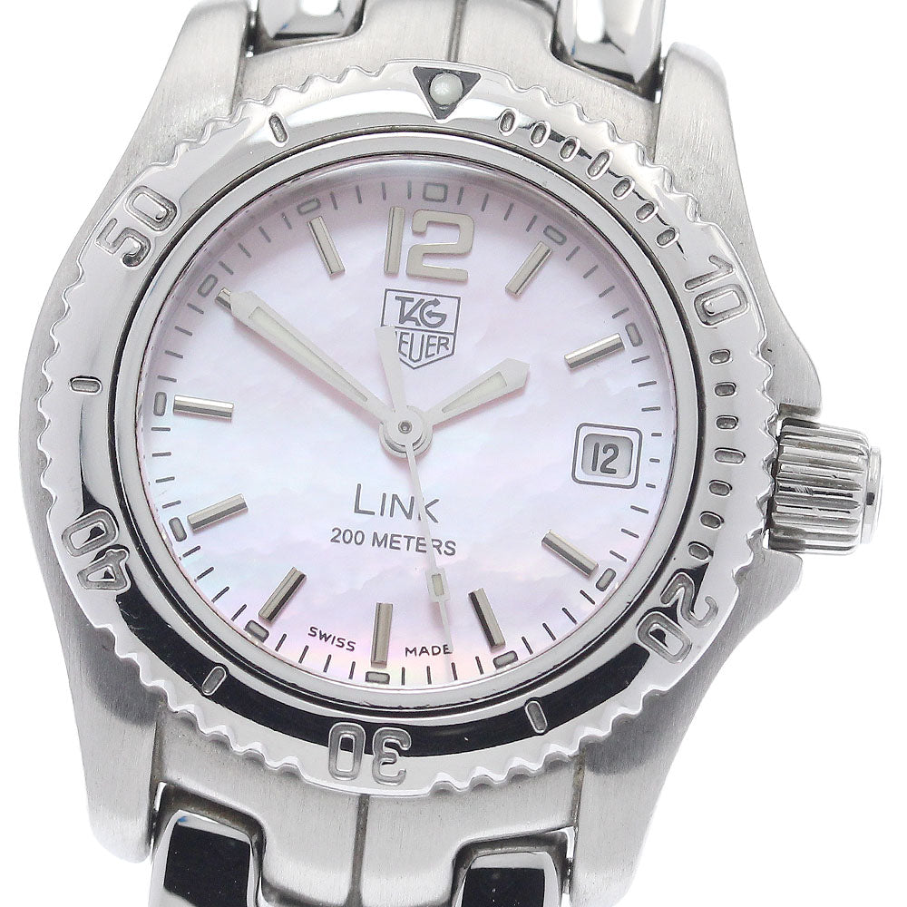 TAG HEUER Link WT141M Date Pink shell Dial Quartz Ladies Watch_947485