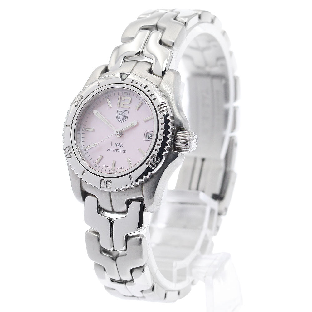 TAG HEUER Link WT141M Date Pink shell Dial Quartz Ladies Watch_947485