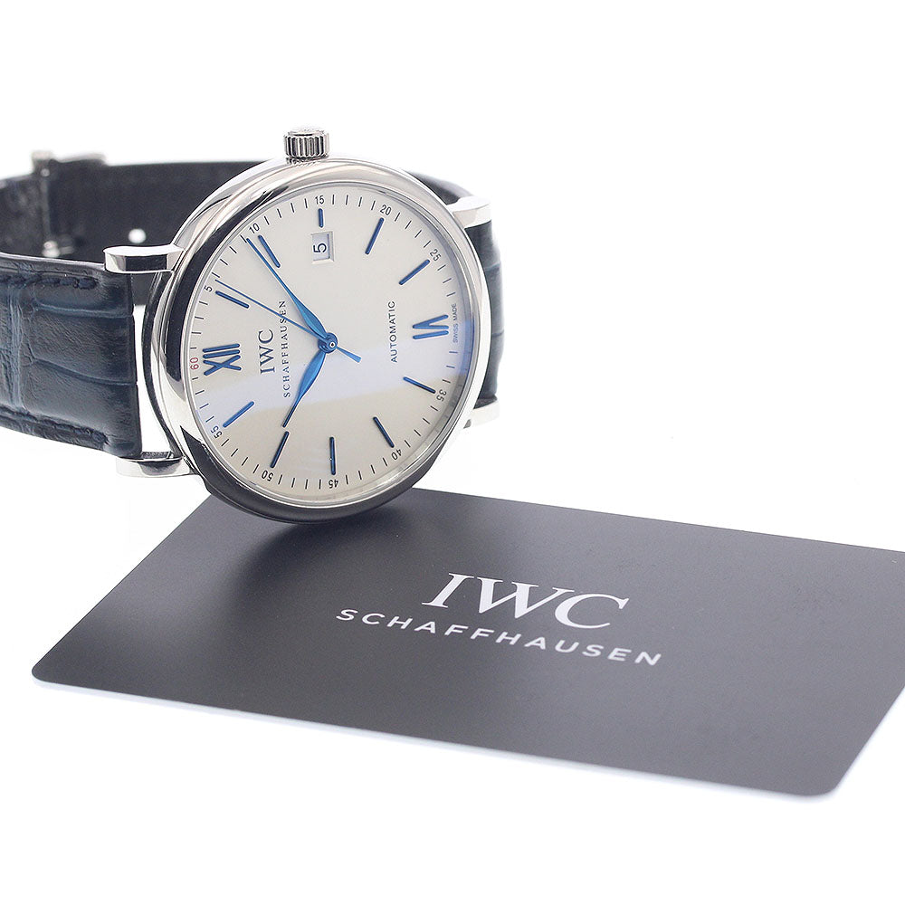IWC SCHAFFHAUSEN Portofino IW356527 Date Silver Dial Automatic Men's Watch_948022