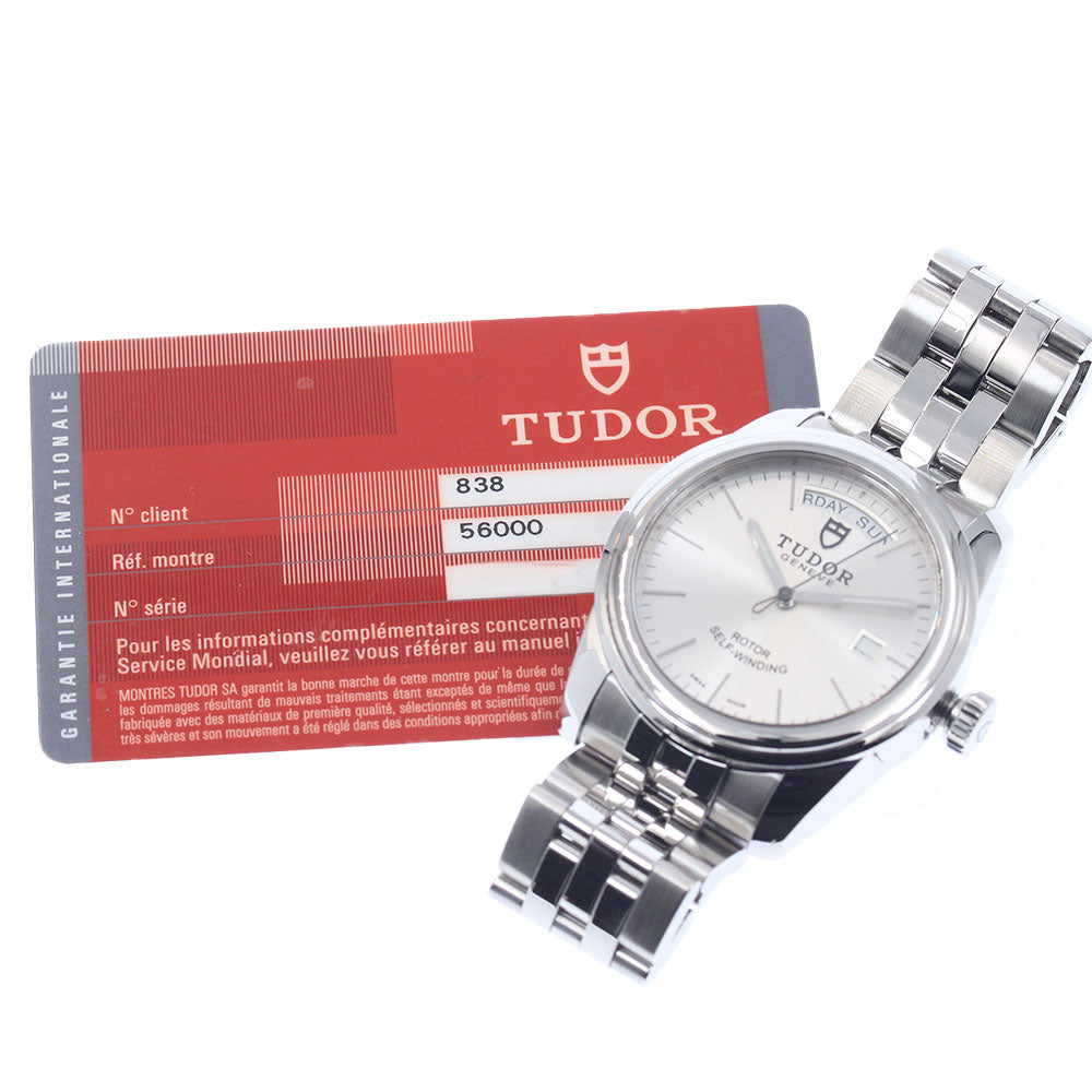 TUDOR Glamor Date Day 56000 Silver Dial Automatic Men's Watch_948028