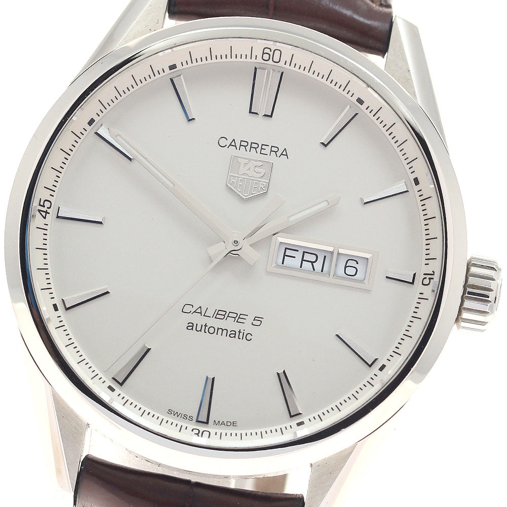 TAG HEUER Carrera Caliber 5 WAR201B.FC6291 Day date Silver Dial Automatic Men's Watch_948031