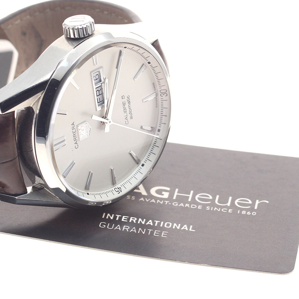 TAG HEUER Carrera Caliber 5 WAR201B.FC6291 Day date Silver Dial Automatic Men's Watch_948031