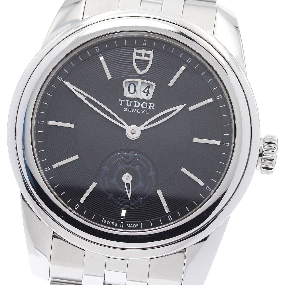 TUDOR Glamour 57000 Double date black Dial Automatic Men's Watch_948036