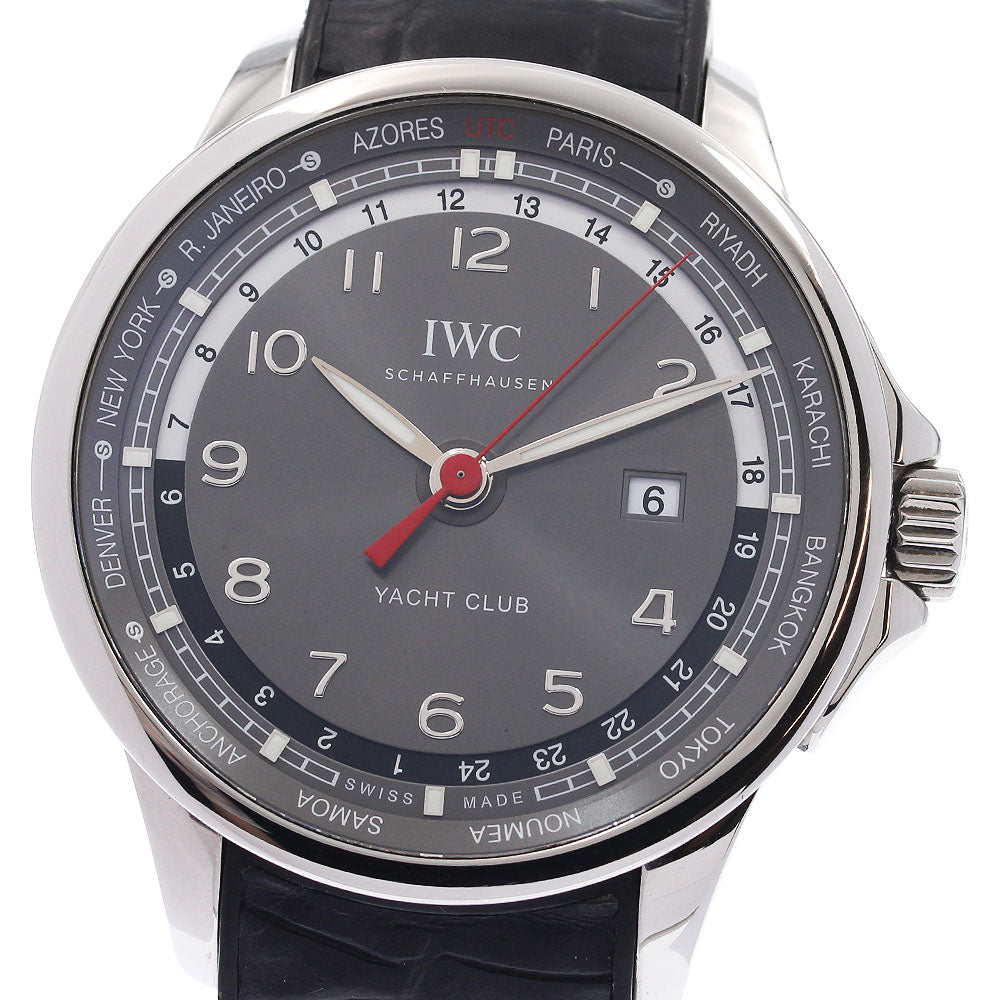 IWC SCHAFFHAUSEN Portugese Yacht Club IW326602 Date World Time gray Dial Automatic Men's Watch_948041