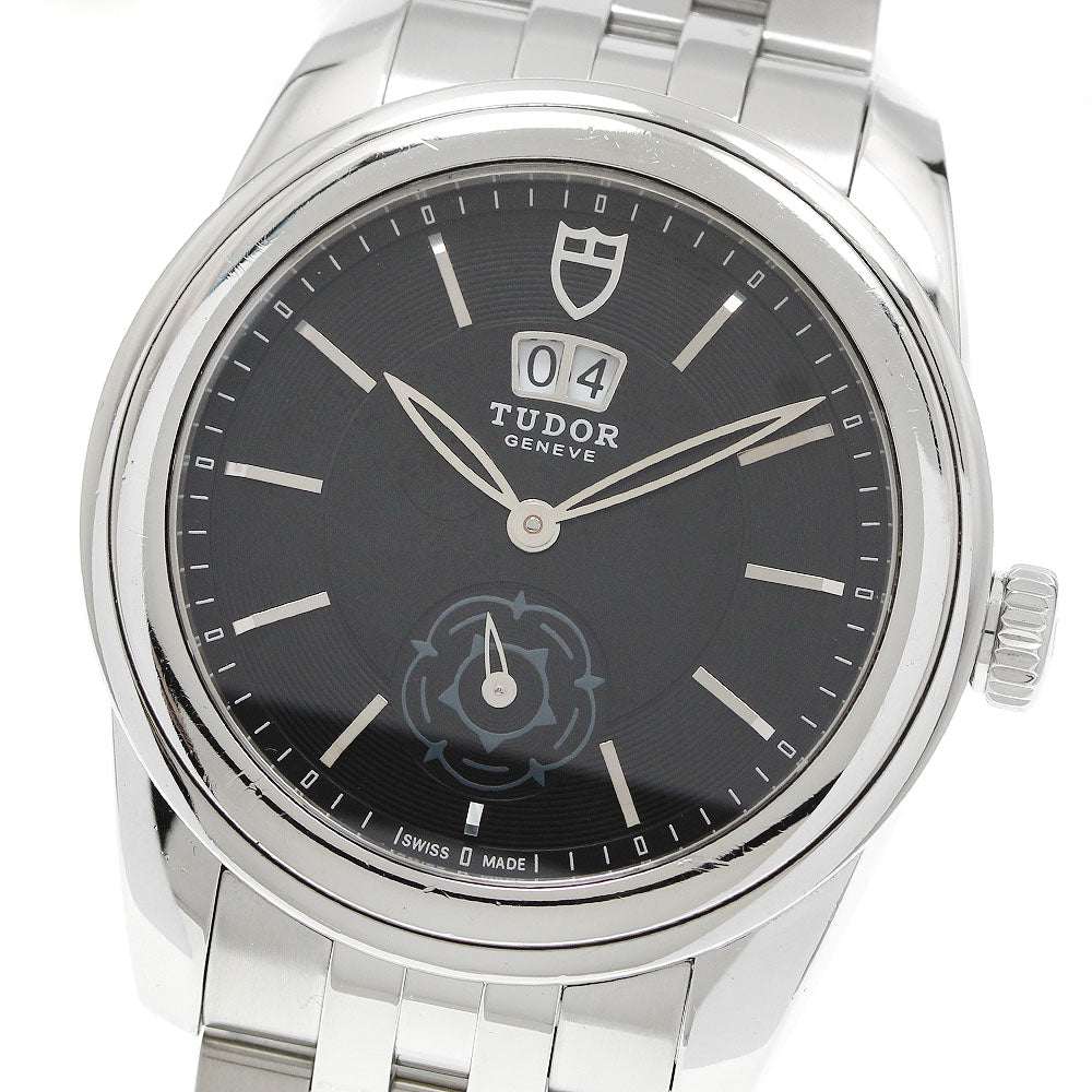 TUDOR Glamour 57000 Double date Black Dial Automatic Men's Watch_948058