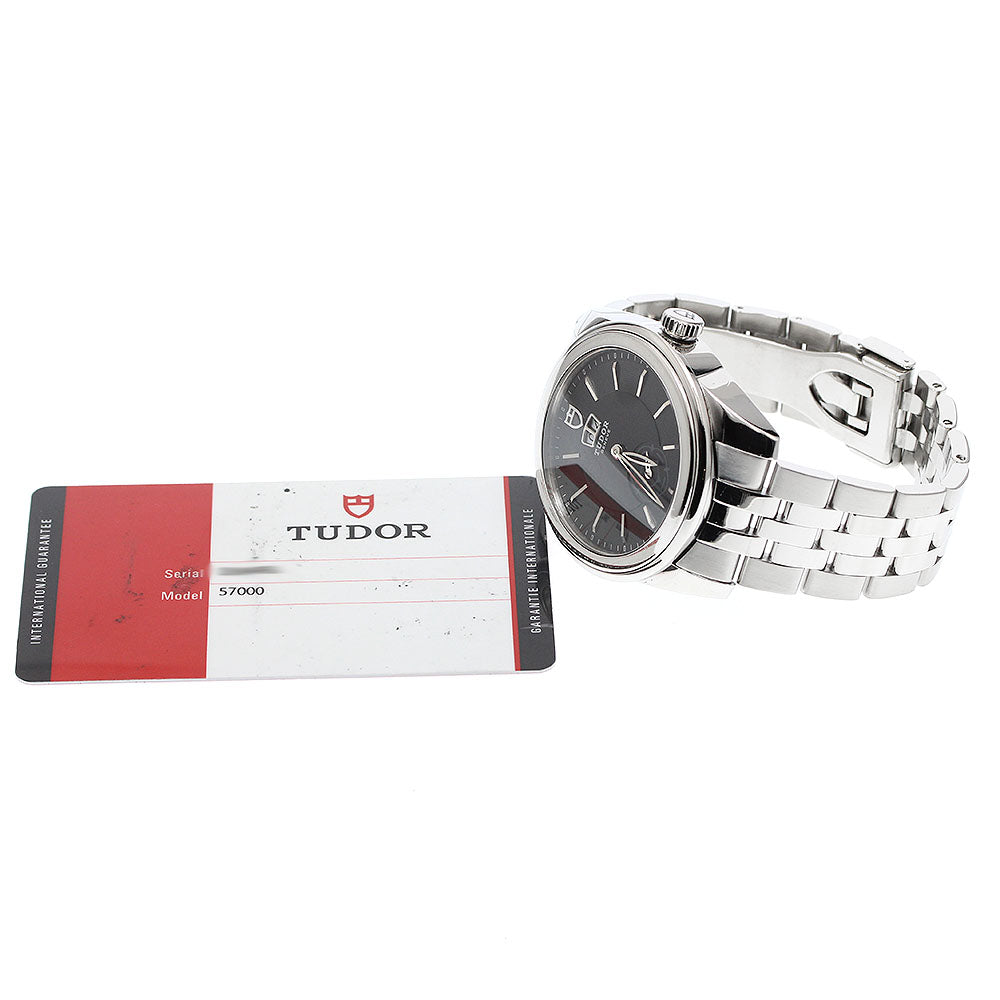 TUDOR Glamour 57000 Double date Black Dial Automatic Men's Watch_948058