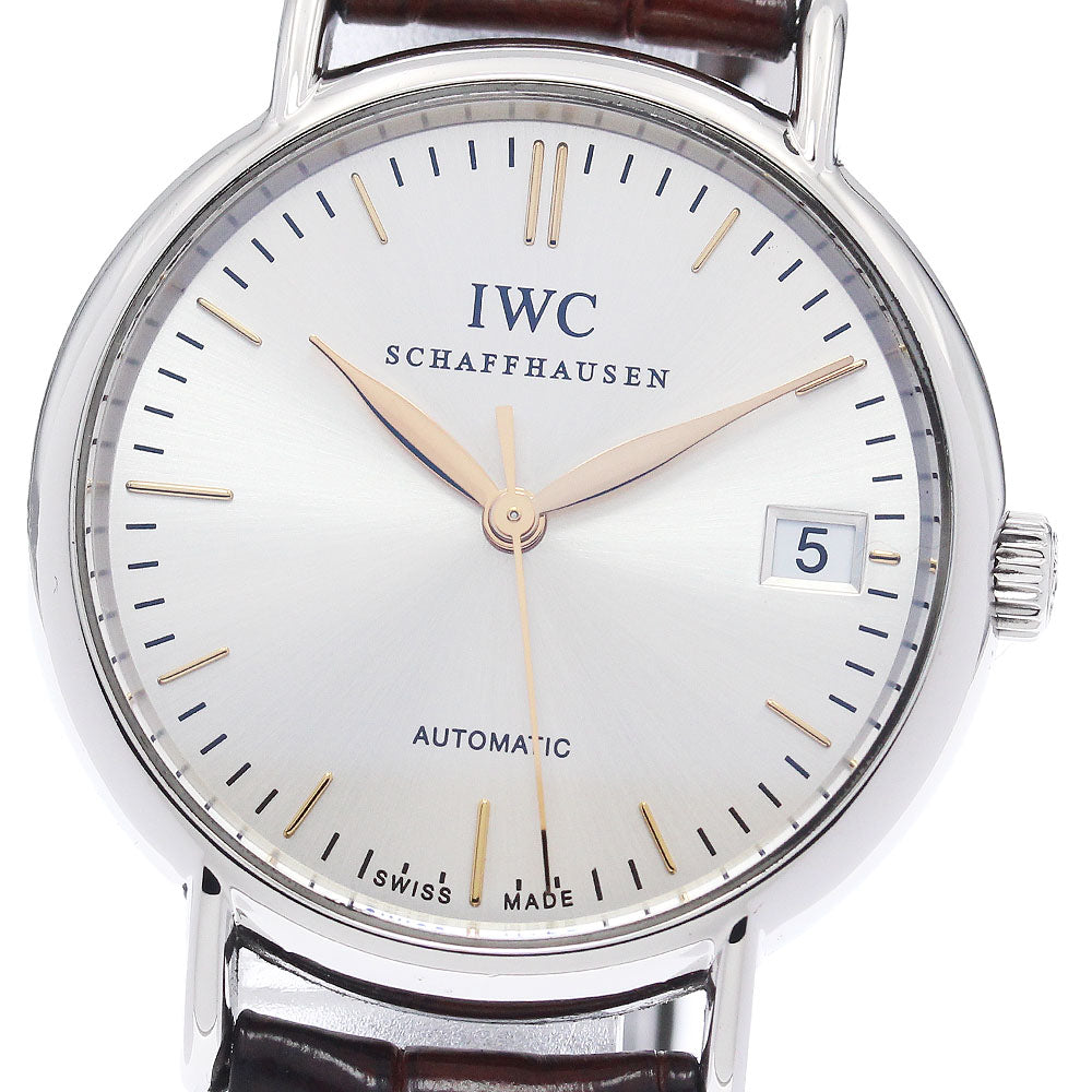 IWC SCHAFFHAUSEN Portofino IW356404 Date Silver Dial Automatic Boy's Watch_948060