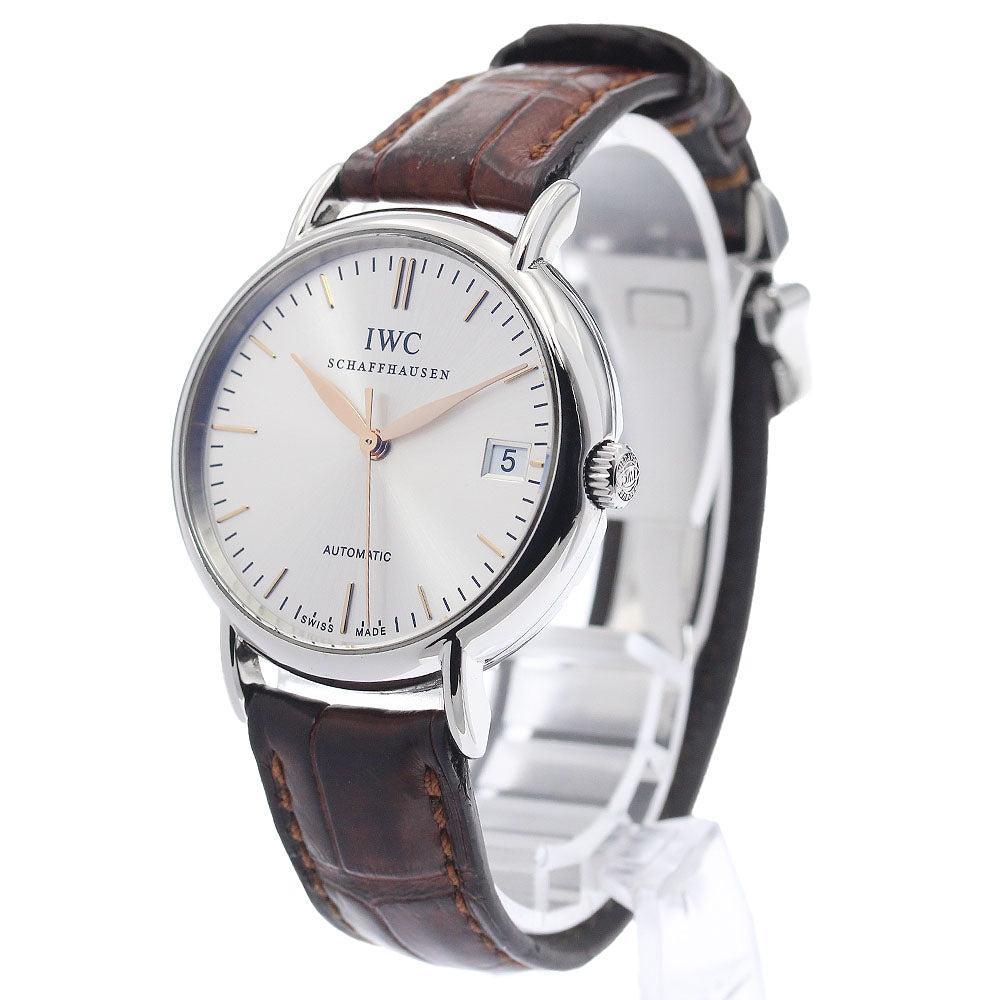 IWC SCHAFFHAUSEN Portofino IW356404 Date Silver Dial Automatic Boy's Watch_948060