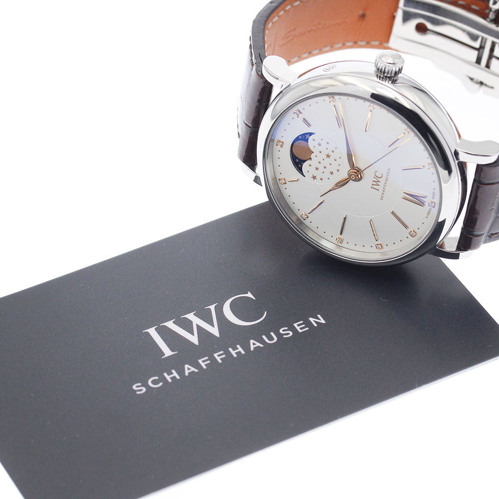 IWC SCHAFFHAUSEN Portofino IW459011 Moon Phase 12P Diamond Silver Dial Automatic Men's Watch_948066