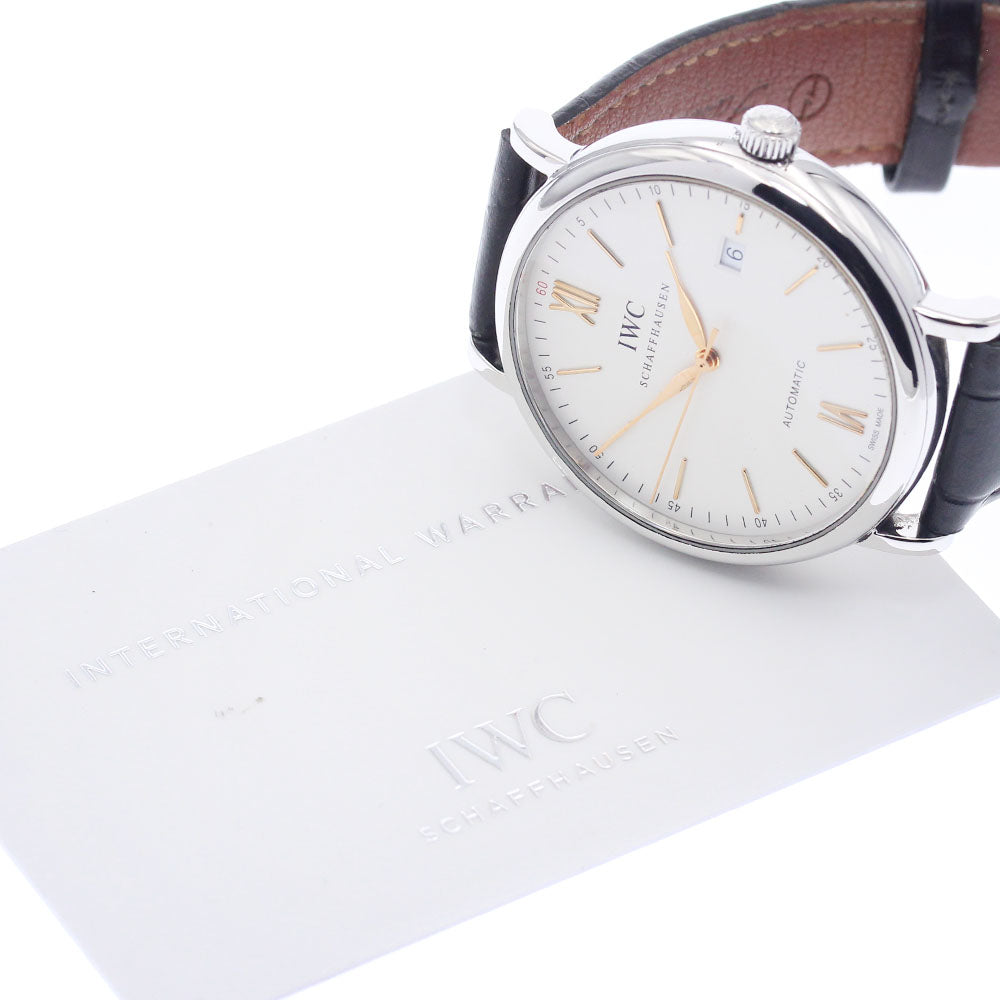 IWC SCHAFFHAUSEN Portofino IW356517 Date Silver Dial Automatic Men's Watch_948078