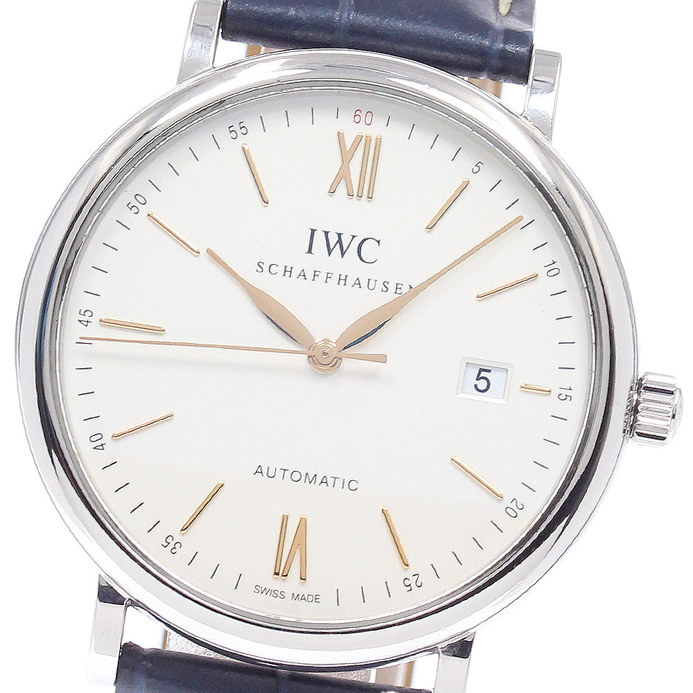 IWC SCHAFFHAUSEN Portofino IW356517 Date Silver Dial Automatic Men's Watch_948084