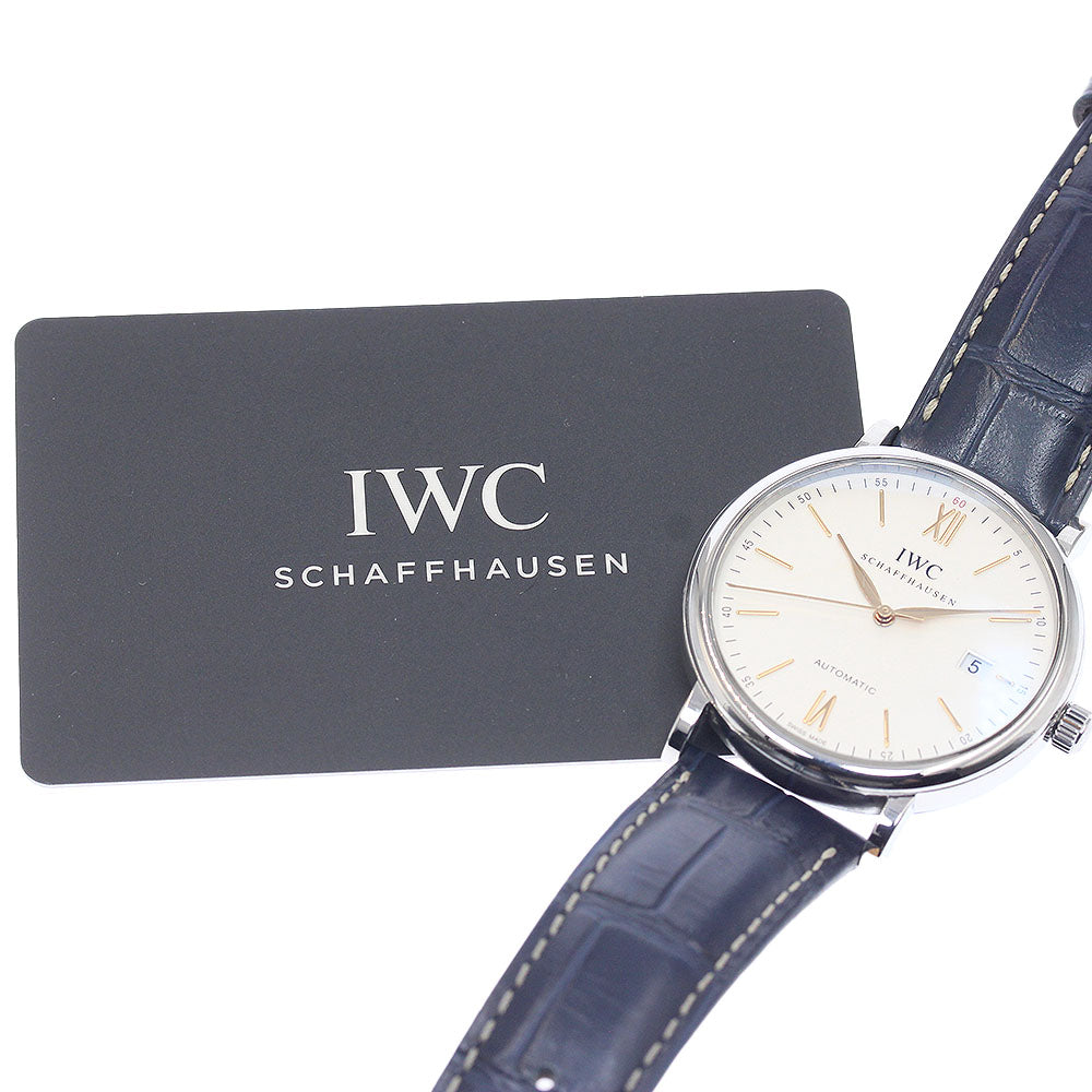 IWC SCHAFFHAUSEN Portofino IW356517 Date Silver Dial Automatic Men's Watch_948084