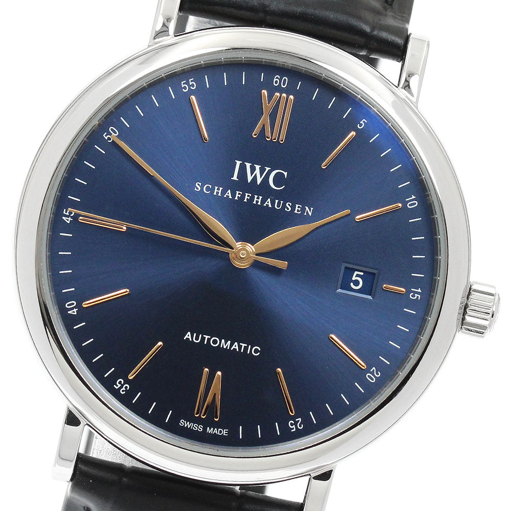 IWC SCHAFFHAUSEN Portofino IW356523 Date Navy Dial Automatic Men's Watch_948212